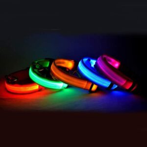 Nylon LED Pet Dog Luminous Collar Night Safety Flashing