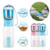 Portable Cat Dog Water Bottle Food Feeder Drinker Poop