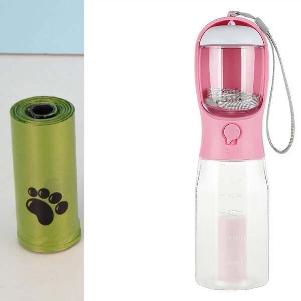Portable Cat Dog Water Bottle Food Feeder Drinker Poop