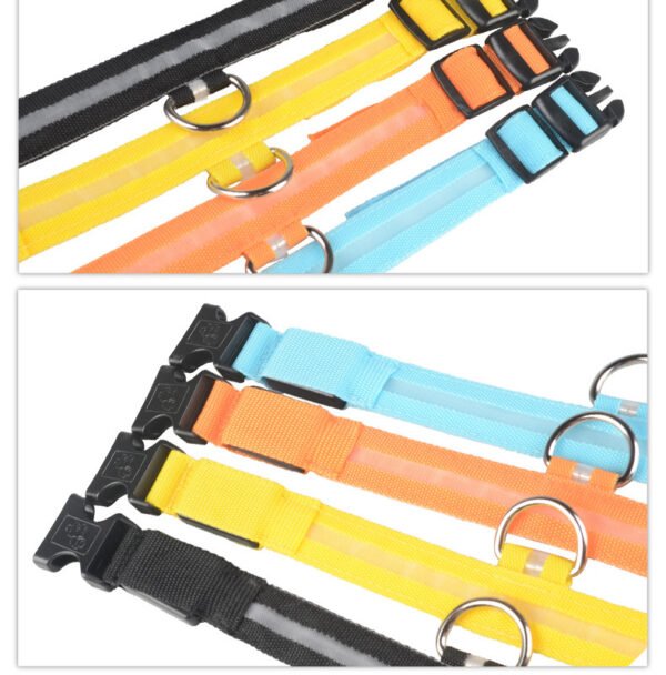 Nylon LED Pet Dog Luminous Collar Night Safety Flashing