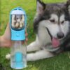 Portable Cat Dog Water Bottle Food Feeder Drinker Poop