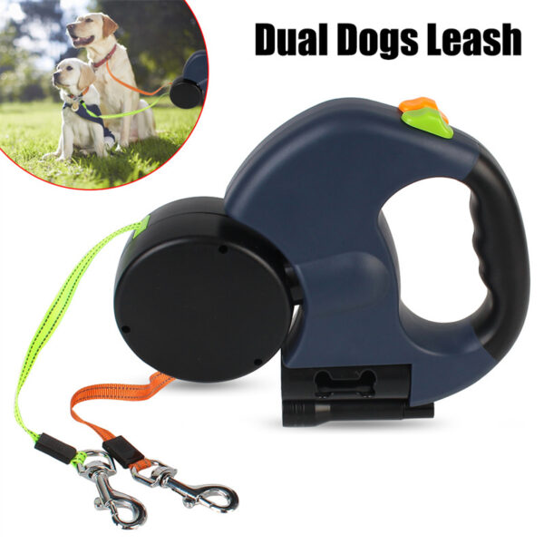 Dual Pet Leash Lead 360 Swivel